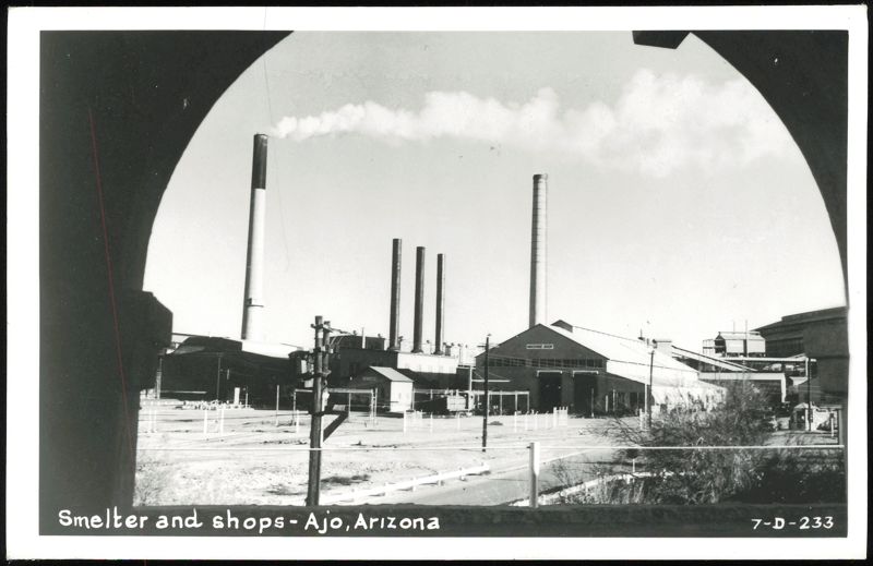 Smelter and Machine Shops with Tall Smokestacks Ajo Arizona