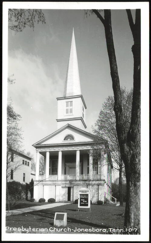 Presbyterian Church with Tall Spire and Columns Jonesboro Tennessee
