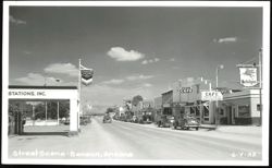 Street Scene with Standard Stations and Mobilgas Postcard