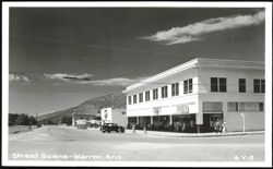 Street Scene with Texaco Station and Drugstore Postcard