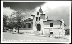 First Methodist Church and US 260 Highway Sign Postcard