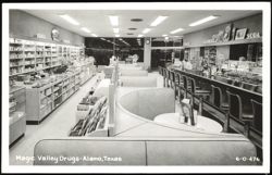 Magic Valley Drugs Interior with Soda Fountain Postcard