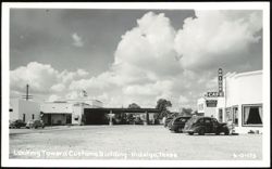 Looking Toward Customs Building and Bridge Cafe Postcard