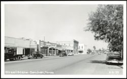 Street Scene with Eddy's Steakhouse and Local Businesses Postcard