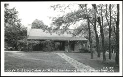 100 Yr. Old Log Cabin At "My Old Kentucky Home" Postcard