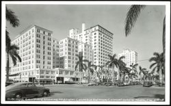 Biscayne Boulevard, McAllister, Columbus & Colonial Hotels Miami, FL Postcard