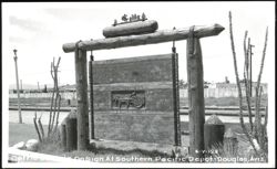 Cattle Brands on Sign at Southern Pacific Depot Postcard