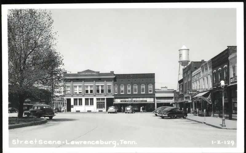 Street Scene with First National Bank and Sterling Stores