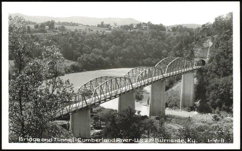 Bridge and Tunnel over Cumberland River Burnside Kentucky