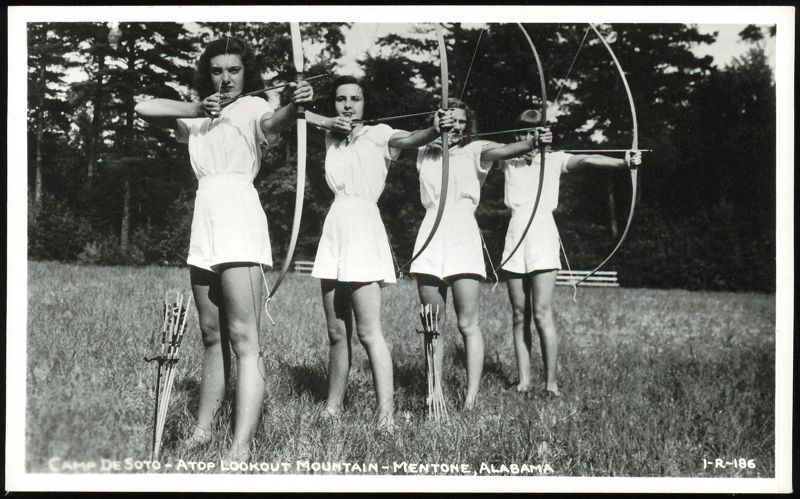 Campers Practicing Archery at Camp De Soto