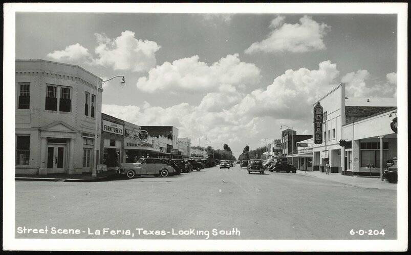 Street Scene in La Feria, Texas Looking South