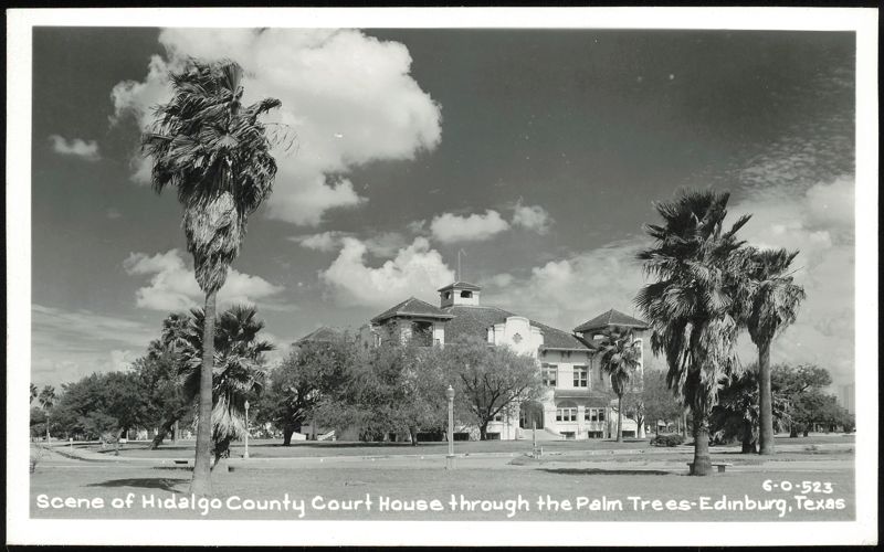 Hidalgo County Court House through the Palm Trees