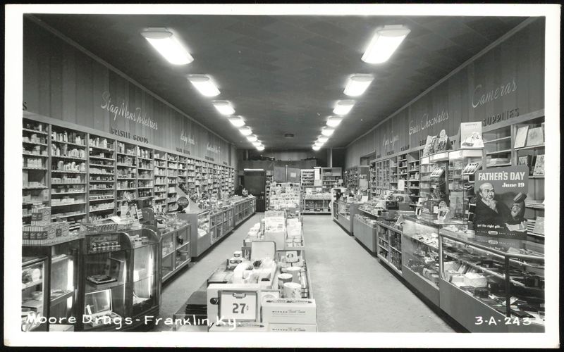 Interior View of Moore Drugs in Franklin, Kentucky