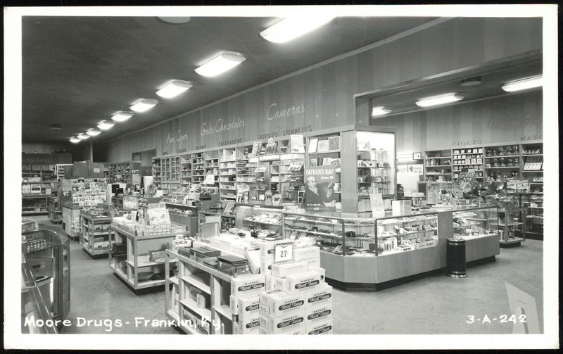 Interior View of Moore Drugs Store Franklin Kentucky