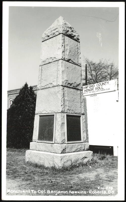 Monument to Col. Benjamin Hawkins in Roberta, Georgia