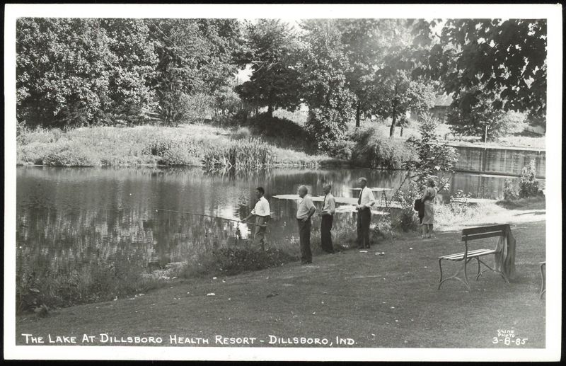 People Fishing at the Lake at Dillsboro Health Resort Indiana