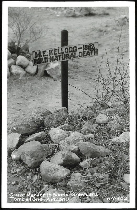 M.E. Kellogg Grave Marker in Boothill Graveyard Tombstone Arizona
