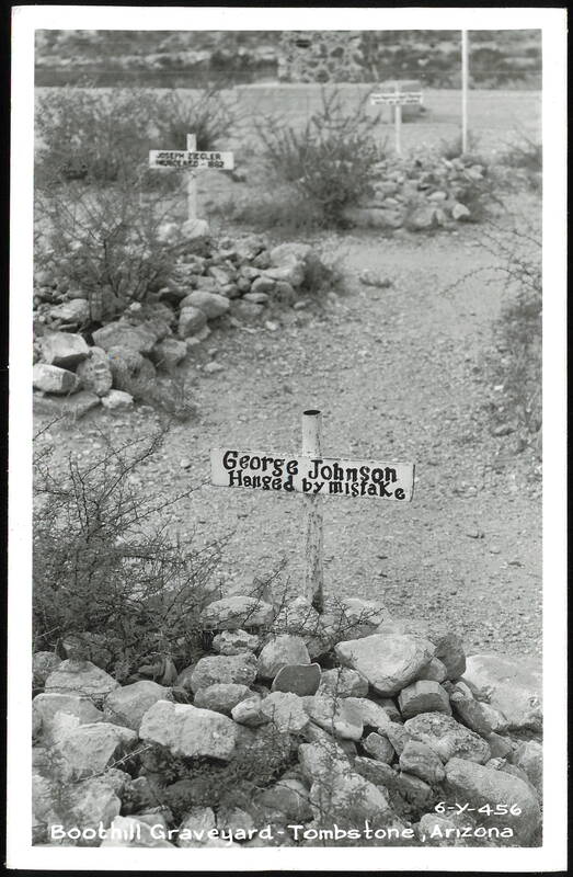 George Johnson Grave Marker at Boothill Graveyard Tombstone Arizona