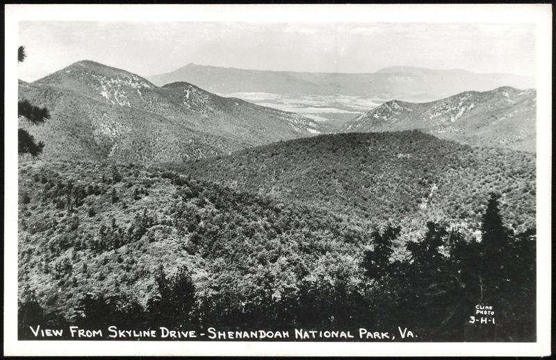 Mountainous Landscape View from Skyline Drive Virginia