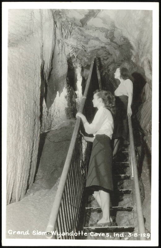 Two Women on Stairs in Grand Slam, Wyandotte Caves Indiana