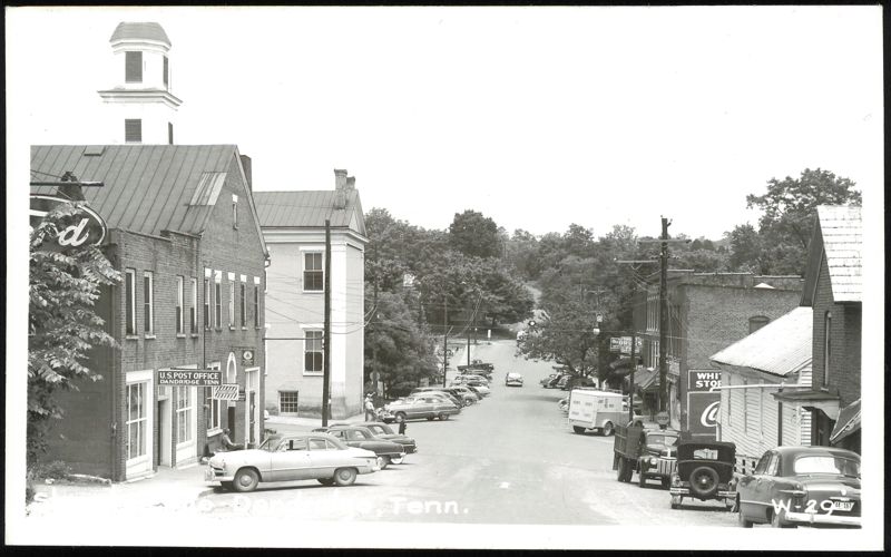Street Scene with U.S. Post Office in Dandridge Tennessee