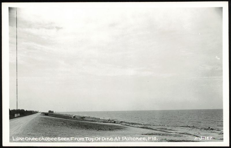 Lake Okeechobee Seen From Top Of Dike At Pahokee Florida