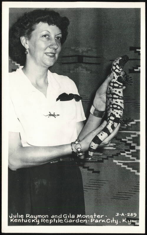Julie Raymon Holding a Gila Monster Park City Kentucky