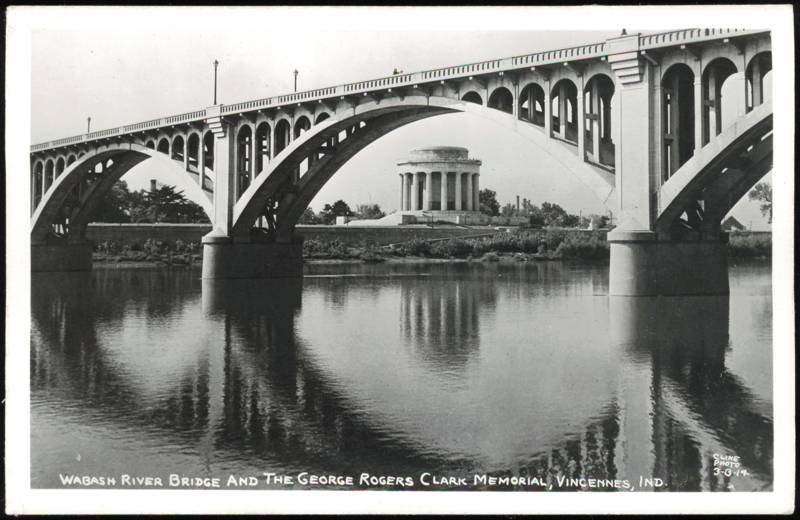 Wabash River Bridge & George Rogers Clark Memorial Vincennes Indiana
