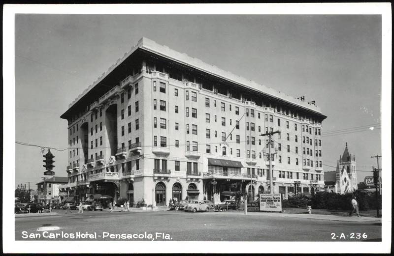 San Carlos Hotel Exterior and Street Scene Pensacola Florida