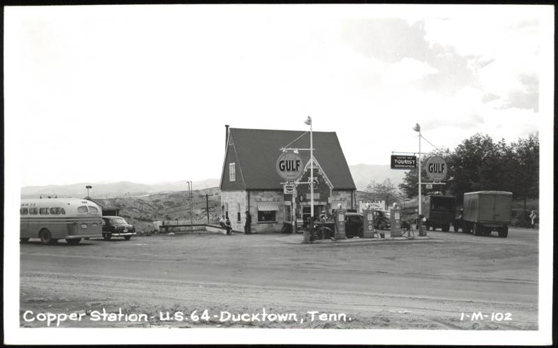 Copper Station Gulf Oil Service Station on U.S. 64 Ducktown Tennessee
