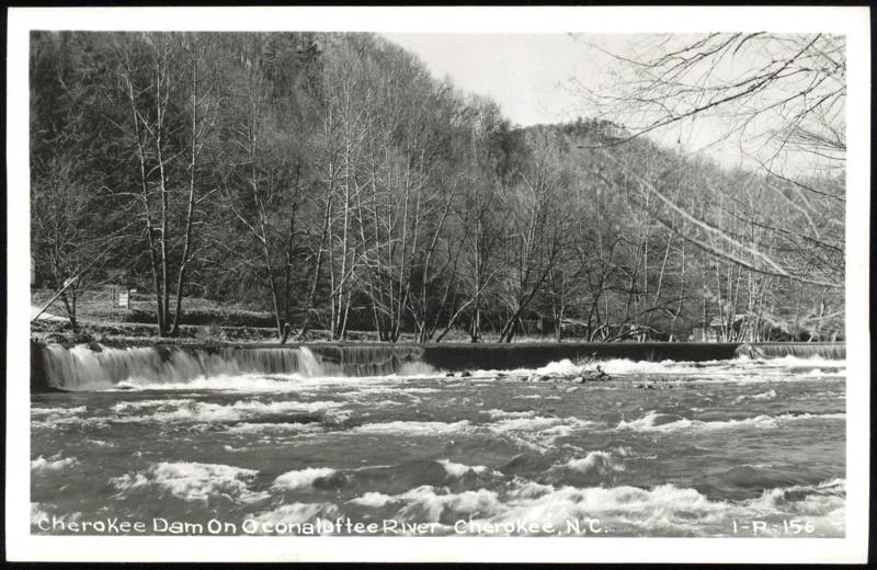 Cherokee Dam on Oconaluftee River North Carolina