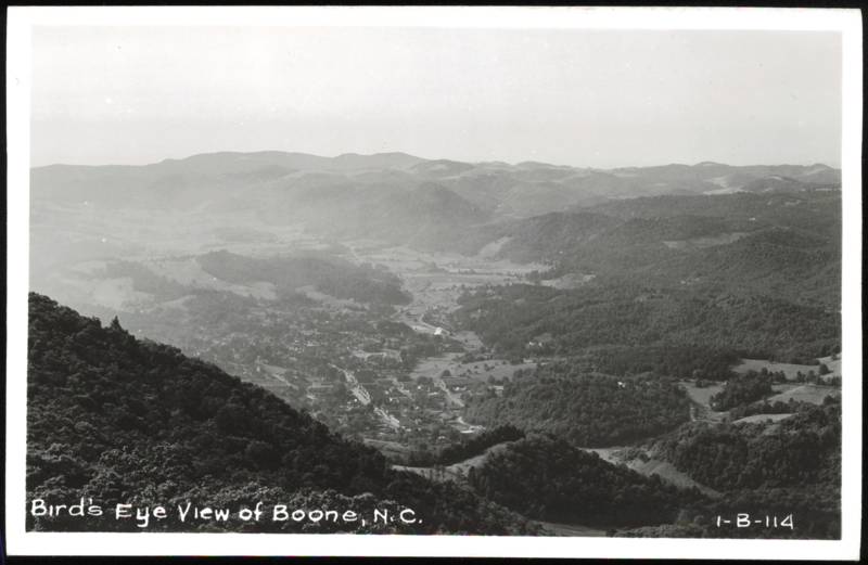 Bird's Eye View of Town and Mountain Valley Boone North Carolina