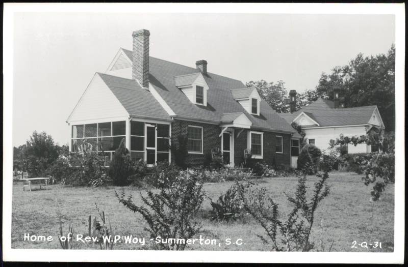 Home of Rev. W.P. Woy Summerton South Carolina