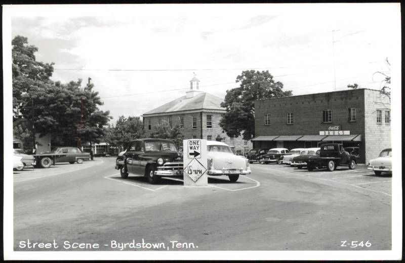 Street Scene with Courthouse and Classic Cars