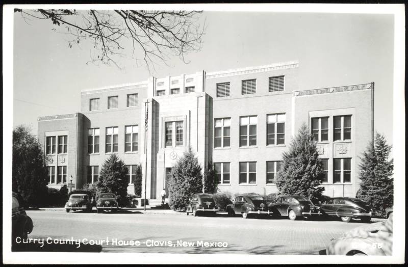 Curry County Court House with Parked Automobiles Clovis New Mexico