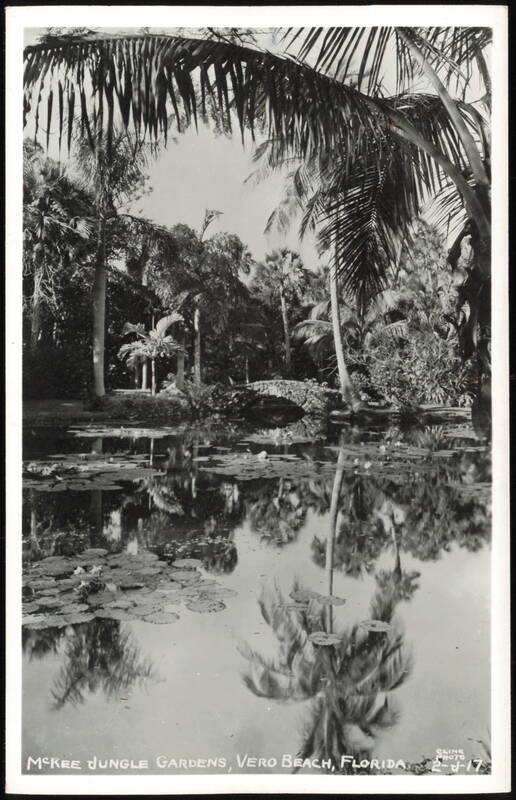 McKee Jungle Gardens Lily Pond and Stone Bridge Vero Beach Florida