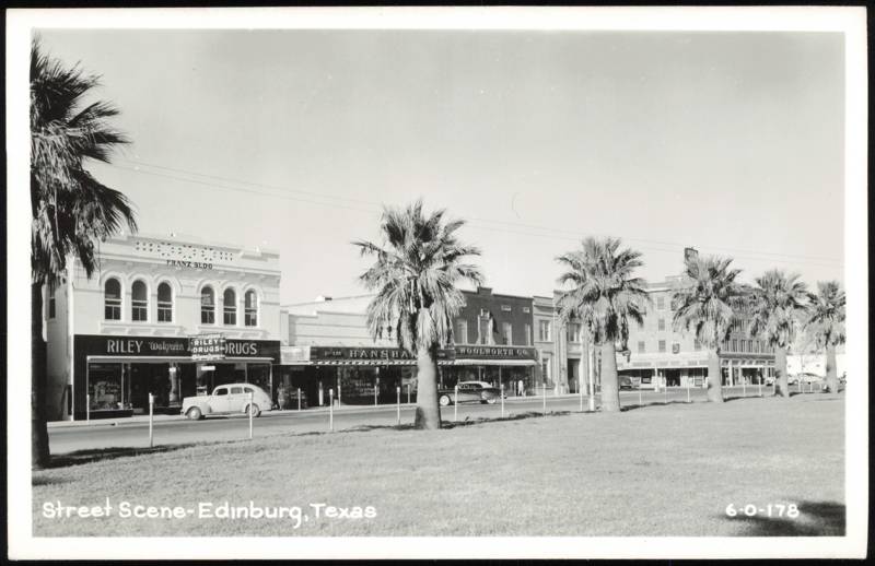 Street Scene with Franz Bldg and Woolworth Co. Edinburg Texas