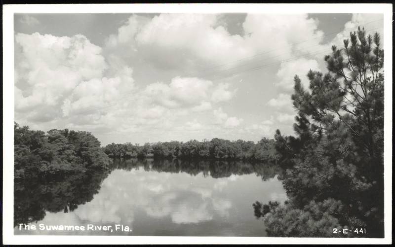 Suwannee River Scenic View with Cloud Reflections Florida