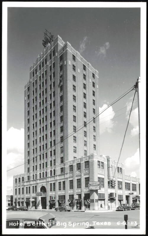 Hotel Settles High-Rise Exterior and Street Scene Big Spring Texas