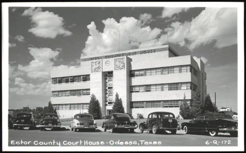Ector County Court House with Vintage Cars