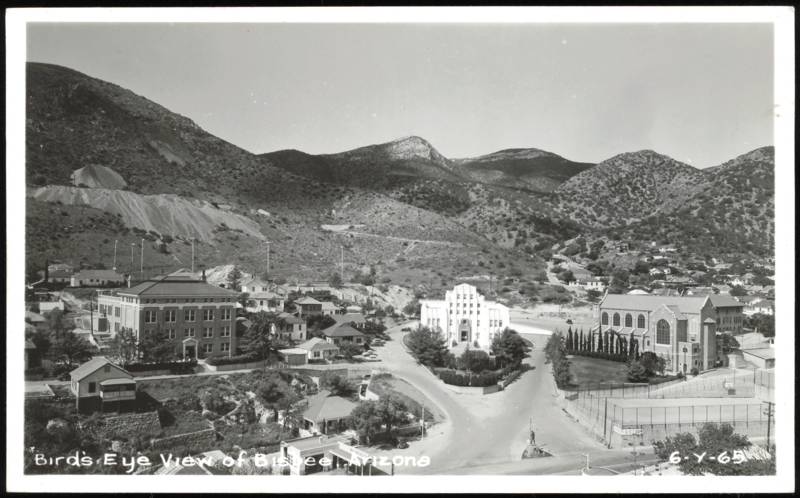 Bird's Eye View of Cochise County Courthouse and Town