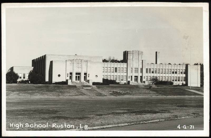 Ruston High School Art Deco Facade and Grounds Louisiana