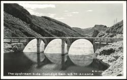 Upstream Side of Coolidge Dam on U.S. 70 Postcard
