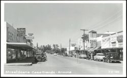 Street Scene with Geo Y Wah Market and Safeway Postcard