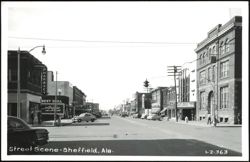 Street Scene in Sheffield, Alabama Postcard