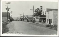 Street Scene with Gale Theater and City Cafe Postcard