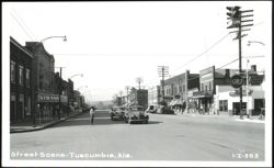 Street Scene in Tuscumbia, Alabama Postcard