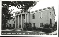 Matthews Library at Arizona State College Postcard