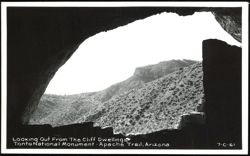 Looking Out From The Cliff Dwellings, Tonto National Monument Postcard