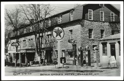 Seven Gables Hotel and Texaco Gas Station Postcard